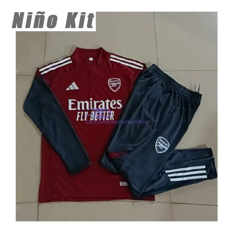 Sudadera De Entrenamiento Arsenal 2025/2026 Niño Kit Rojo/Azul Marino