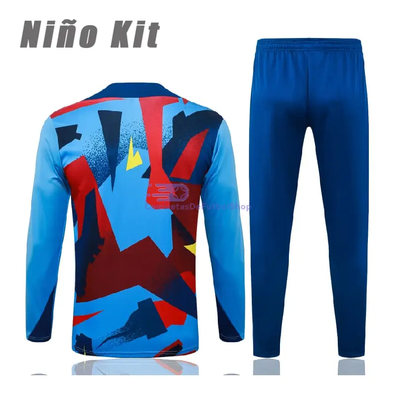 Sudadera De Entrenamiento Barcelona 2025/2026 Niño Kit Azul/Amarillo/Rojo con Estampado