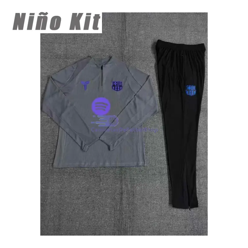Sudadera De Entrenamiento Barcelona x Kobe Bryant 2025/2026 Niño Kit Gris