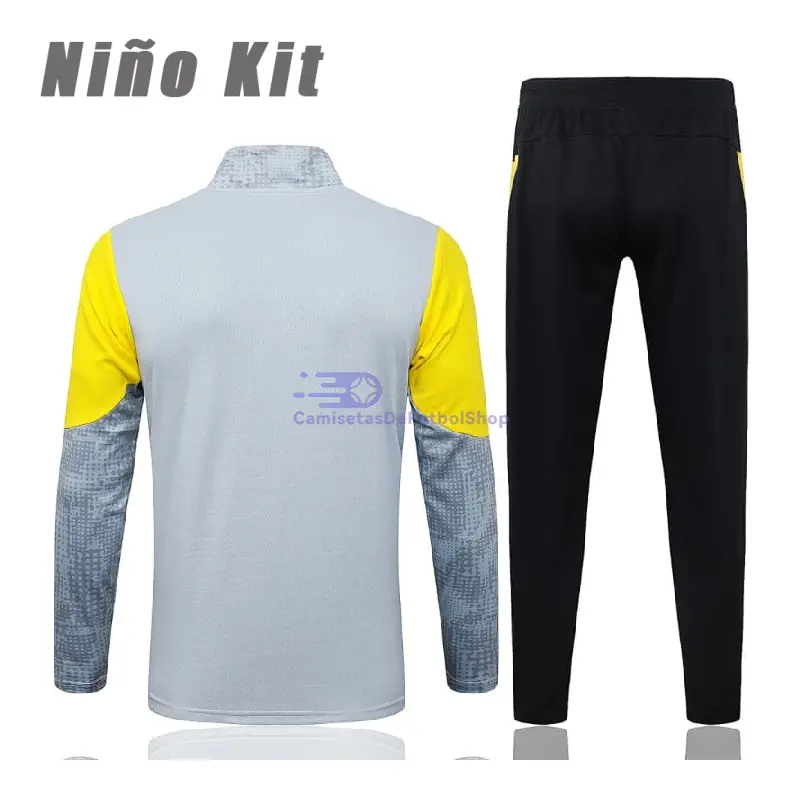 Sudadera De Entrenamiento Borussia Dortmund 2025/2026 Niño Kit Gris Claro/Amarillo