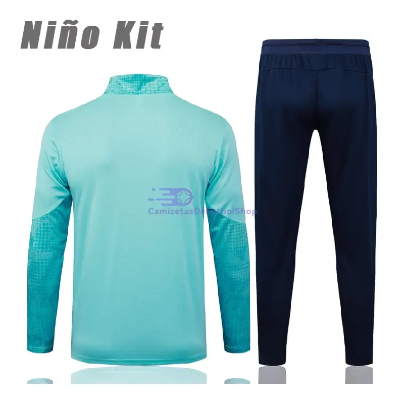Sudadera De Entrenamiento Olympique Marsella 2025/2026 Niño Kit Azul Verdoso