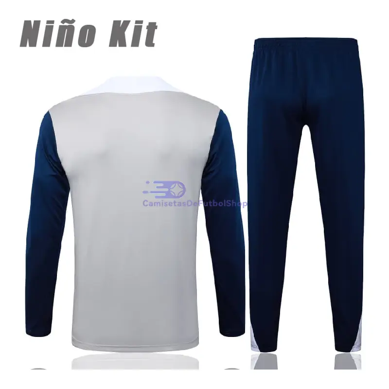 Sudadera De Entrenamiento Tottenham Hotspur 2025/2026 Niño Kit Gris/Azul Marino