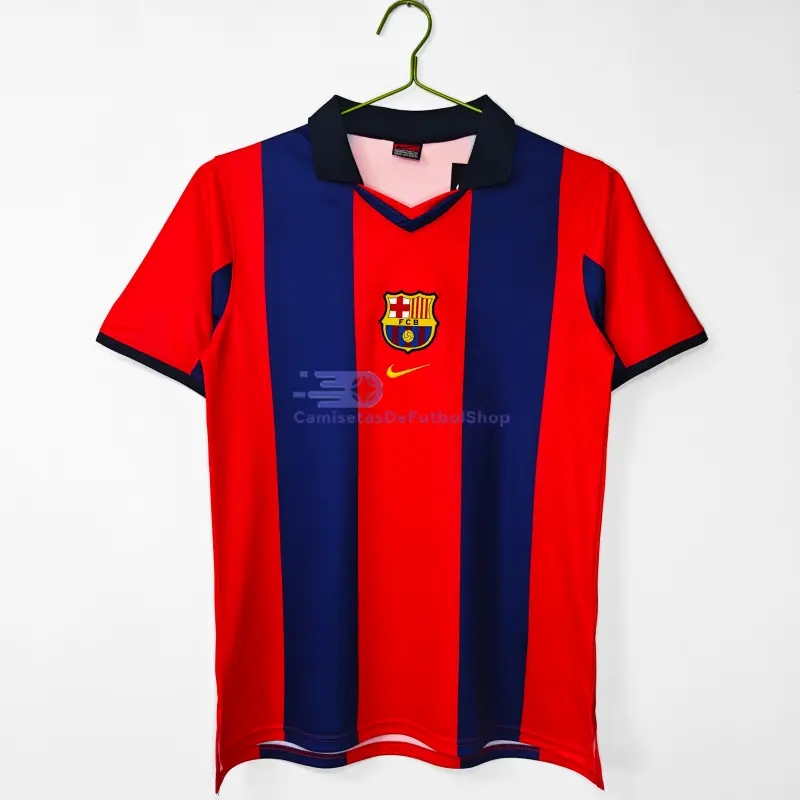 Camiseta Barcelona 1998/99 1ª Equipación Retro Naranja/Azul