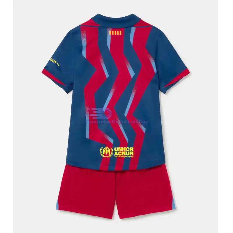 Camiseta Barcelona 2025/2026 4ª Equipación Azul/Rojo Niño Kit