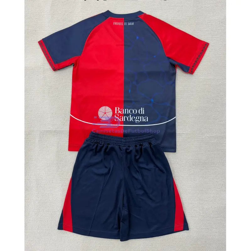 Camiseta Cagliari Calcio 2025/2026 1ª Equipación Rojo/Azul Niño Kit