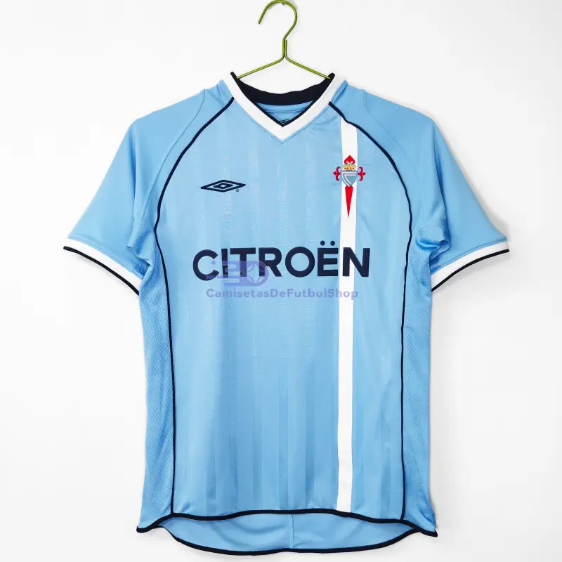 Camiseta Celta De Vigo  2001/02 1ª Equipación Retro Azul Claro