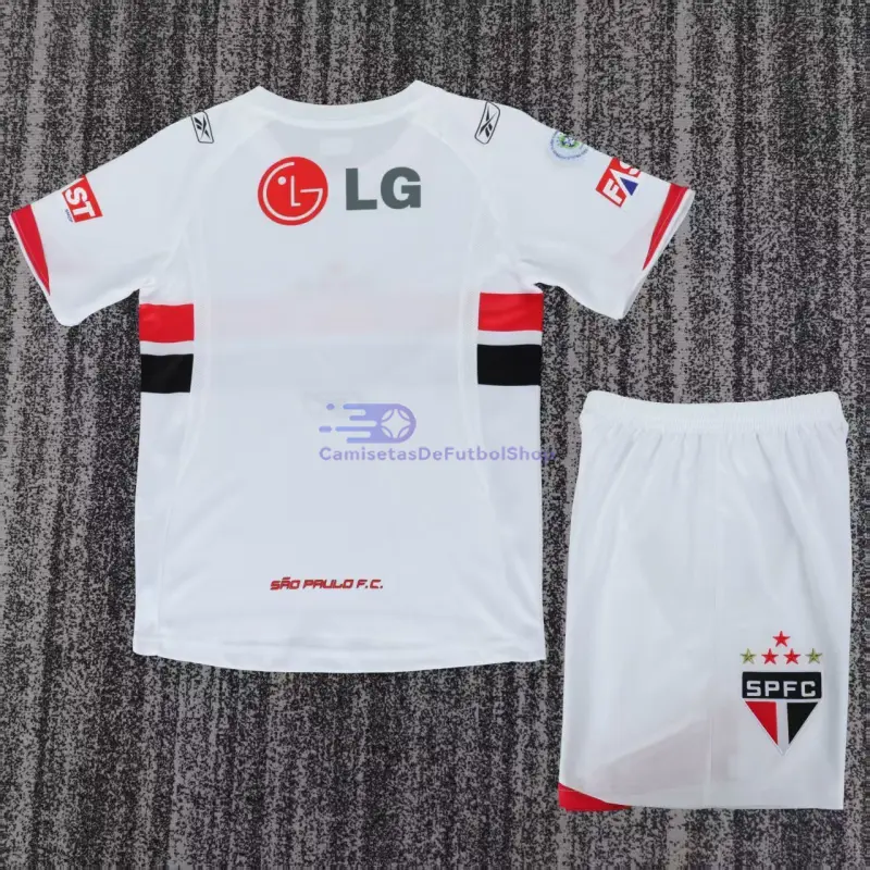 Camiseta São Paulo 2007/08 1ª Equipación Retro Blanco Niño Kit
