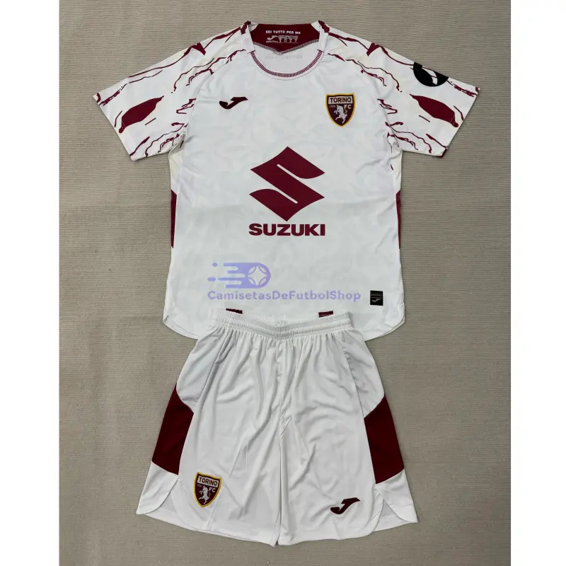 Camiseta Torino 2025/2026 2ª Equipación Blanco Niño Kit
