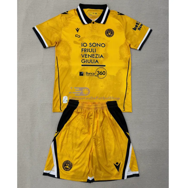 Camiseta Udinese Calcio 2025/2026 3ª Equipación Amarillo Niño Kit