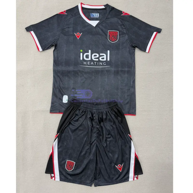 Camiseta West Bromwich Albion 2025/2026 3ª Equipación Negro Niño Kit