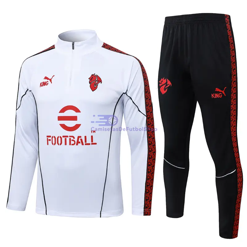 Sudadera De Entrenamiento AC Milan 2025/2026 Kit Blanco/Rojo