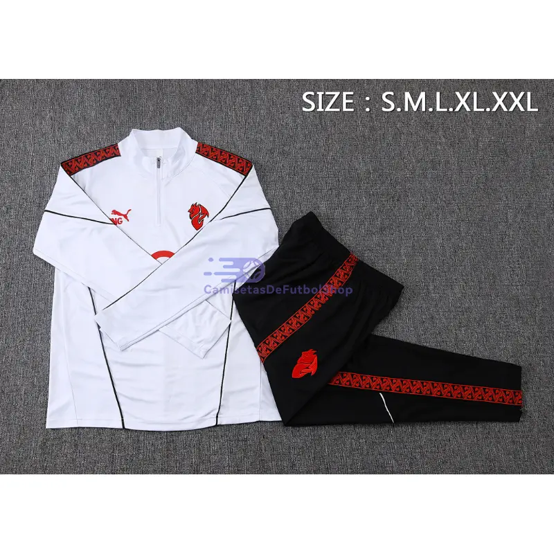 Sudadera De Entrenamiento AC Milan 2025/2026 Kit Blanco/Rojo