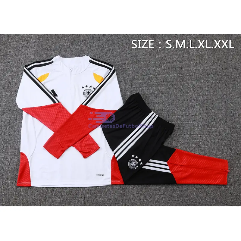 Sudadera de Entrenamiento Alemania 2026 Kit Blanco/Rojo