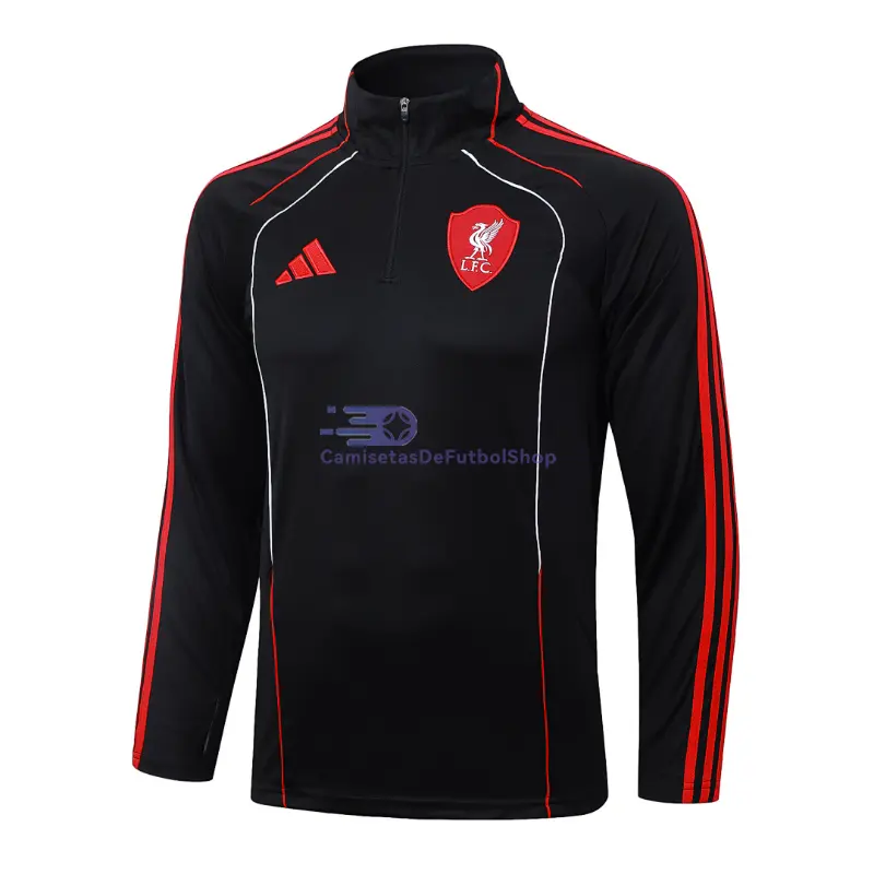 Sudadera De Entrenamiento Liverpool Negro/Rojo Versión Retro 2025/2026