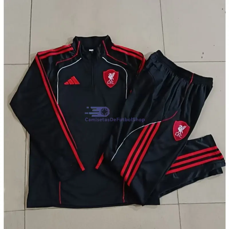 Sudadera De Entrenamiento Liverpool Negro/Rojo Versión Retro 2025/2026