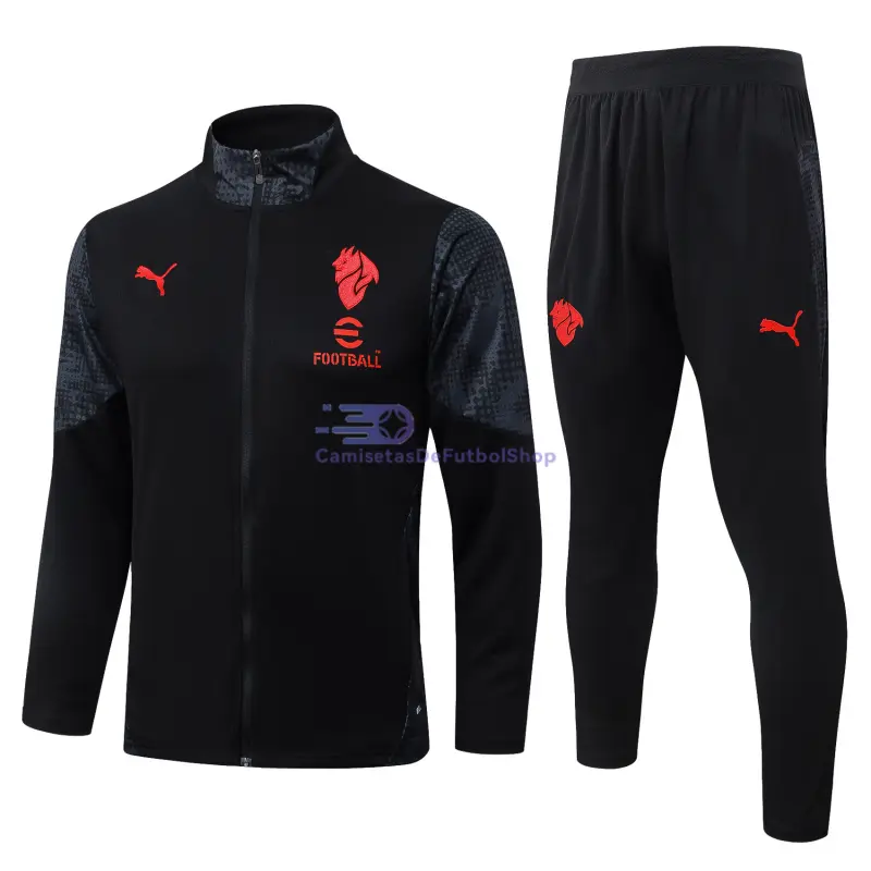 Chandal AC Milan 2025/2026 Negro con Estampado en Manga