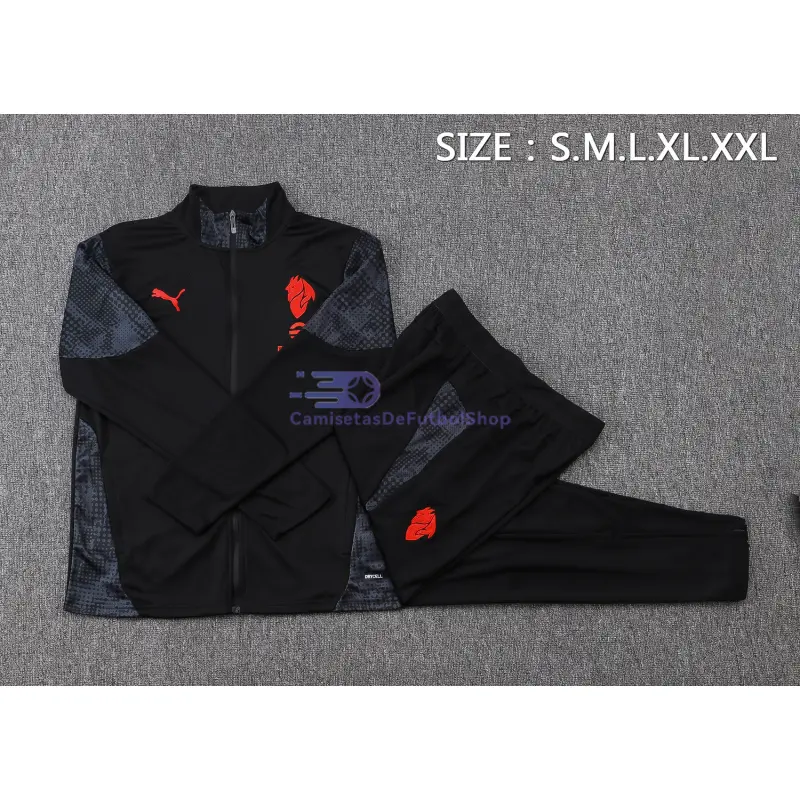 Chandal AC Milan 2025/2026 Negro con Estampado en Manga