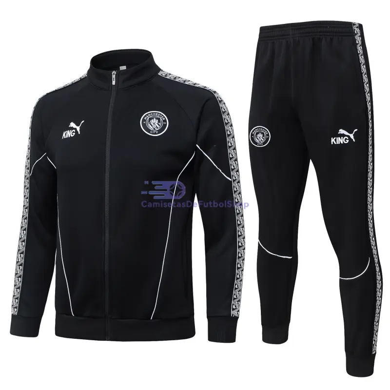 Chandal Manchester City 2025/2026 Negro con Estampado en Manga