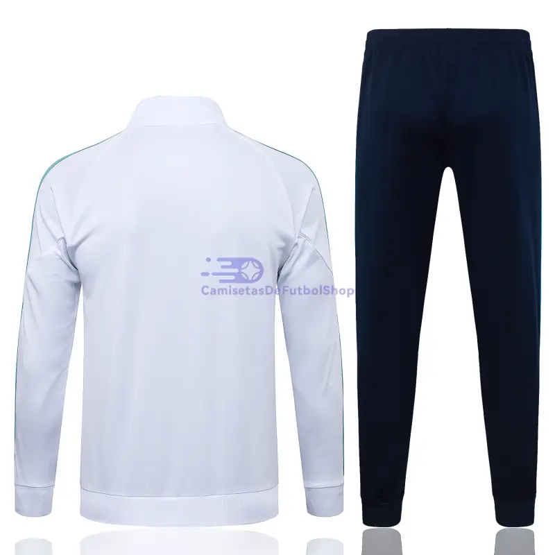 Chandal Olympique Marsella 2025/2026 Blanco con Estampado en Manga