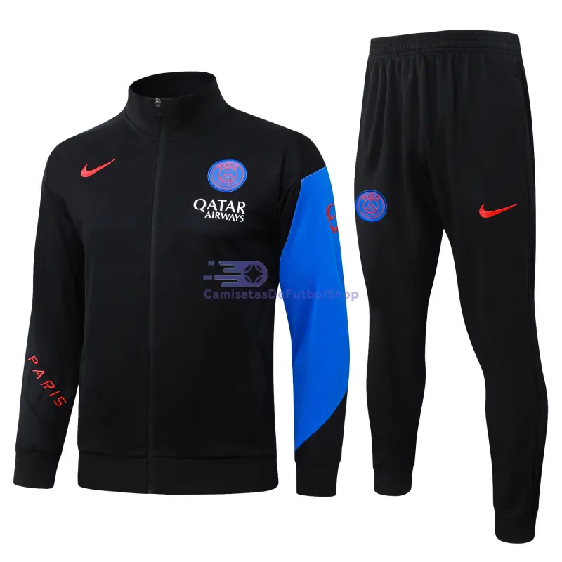 Chandal PSG 2025/2026 Negro con Manga Azul