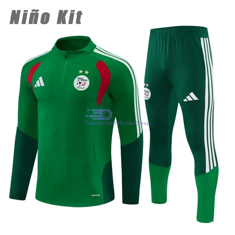 Sudadera de Entrenamiento Argelia 2026 Niño Kit Verde