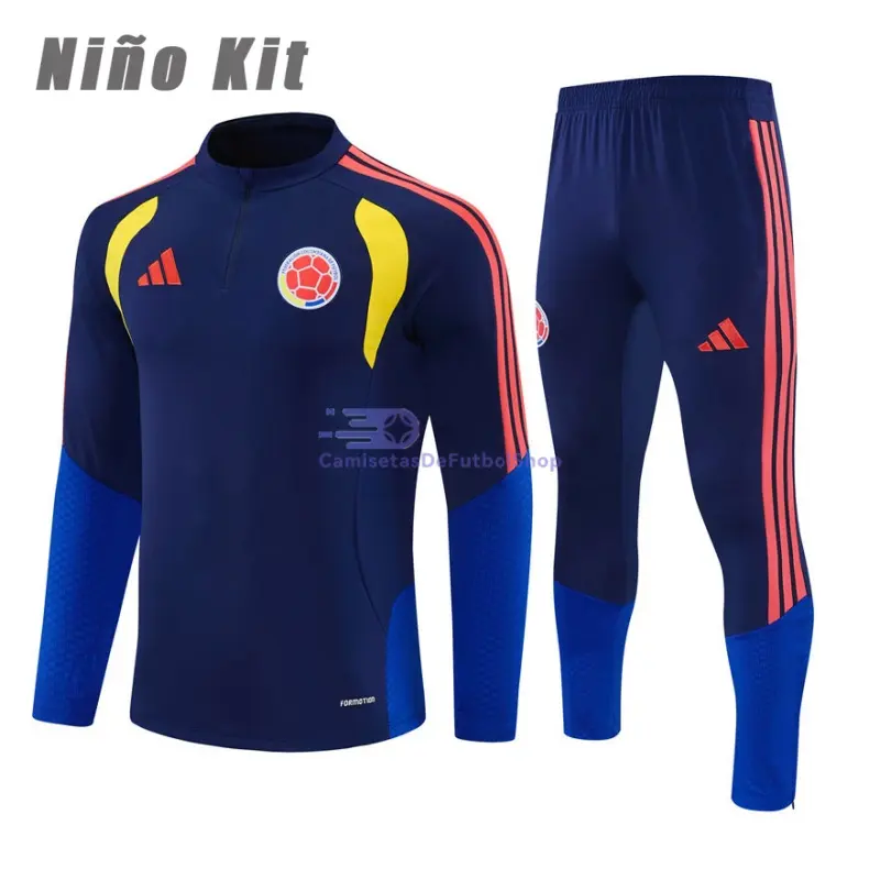 Sudadera de Entrenamiento Colombia 2026 Niño Kit Azul Marino