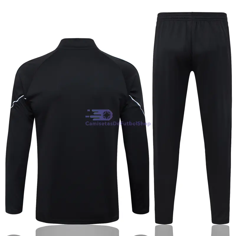 Sudadera De Entrenamiento Manchester City 2025/2026 Niño Kit Negro con Estampado en Manga
