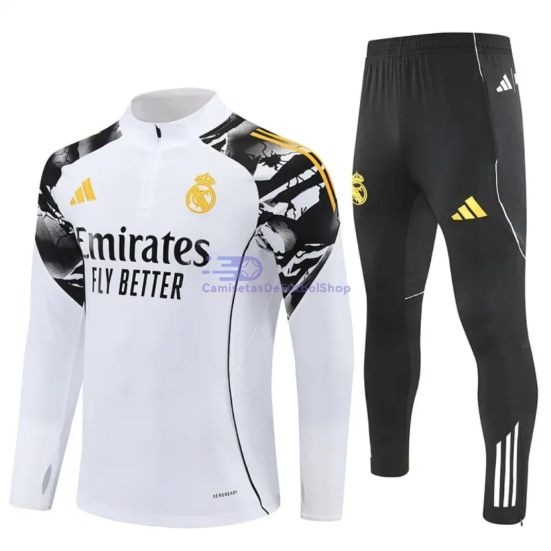 Sudadera De Entrenamiento Real Madrid 2025/2026 Kit Blanco con Estampado de Marvel