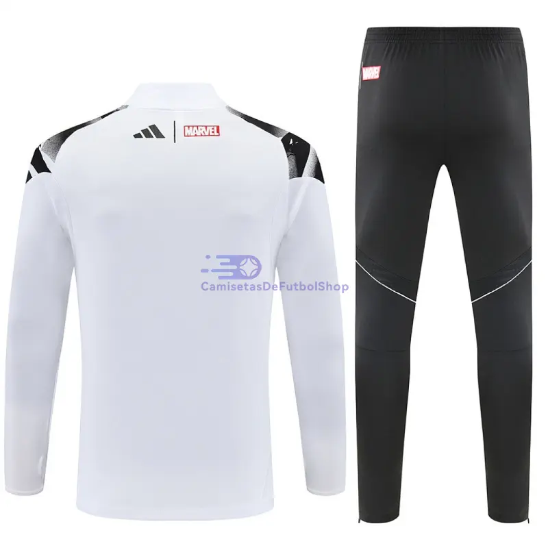 Sudadera De Entrenamiento Real Madrid 2025/2026 Kit Blanco con Estampado de Marvel