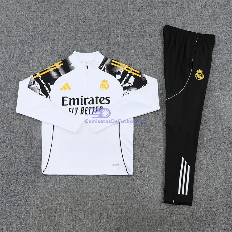 Sudadera De Entrenamiento Real Madrid 2025/2026 Kit Blanco con Estampado de Marvel