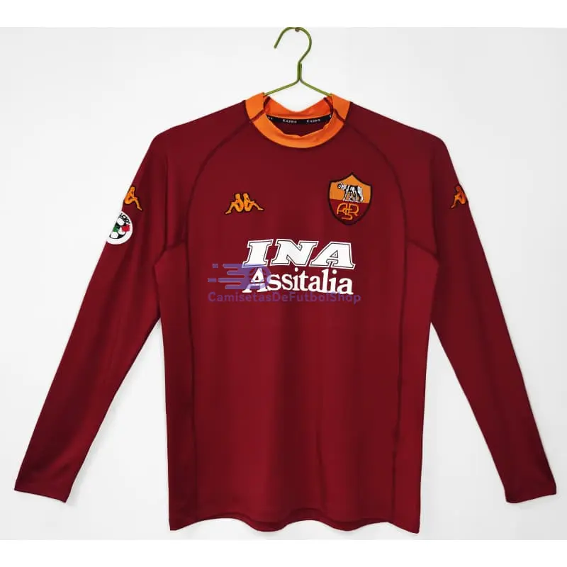 Camiseta AS Roma 2000/2001 1ª Equipación Retro ML Rojo 