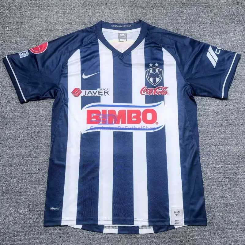 Camiseta Monterrey 2008 1ª Equipación Retro Azul Marino/Blanco