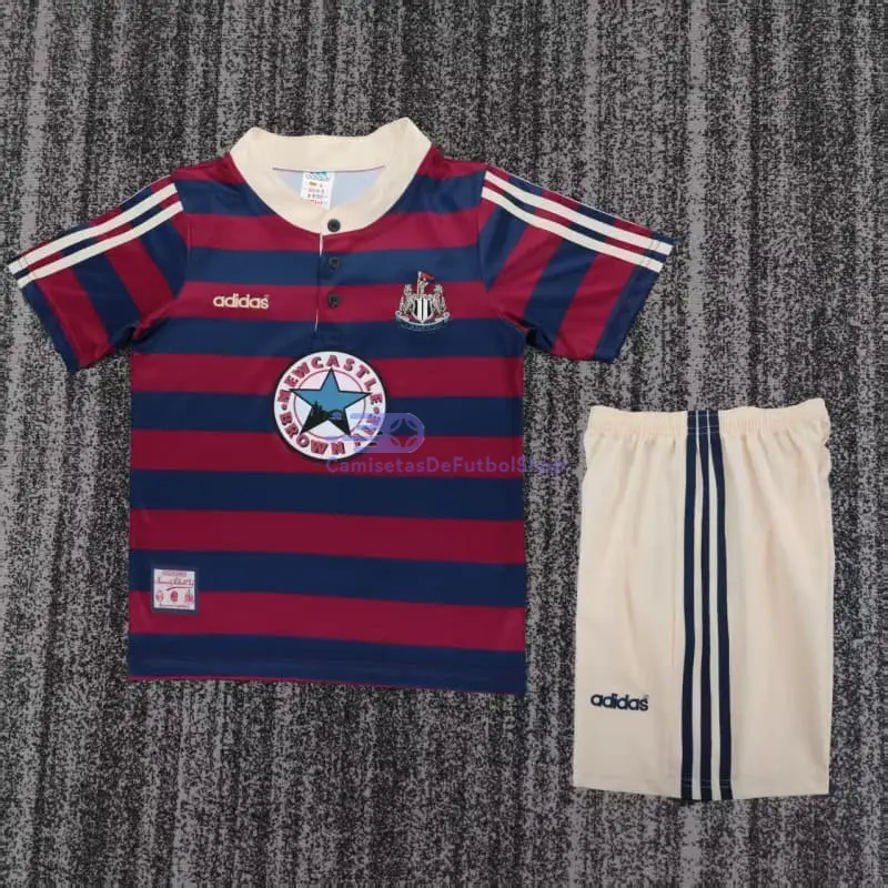 Camiseta Newcastle United 1995/1997 2ª Equipación Retro Rojo/Azul Niño Kit