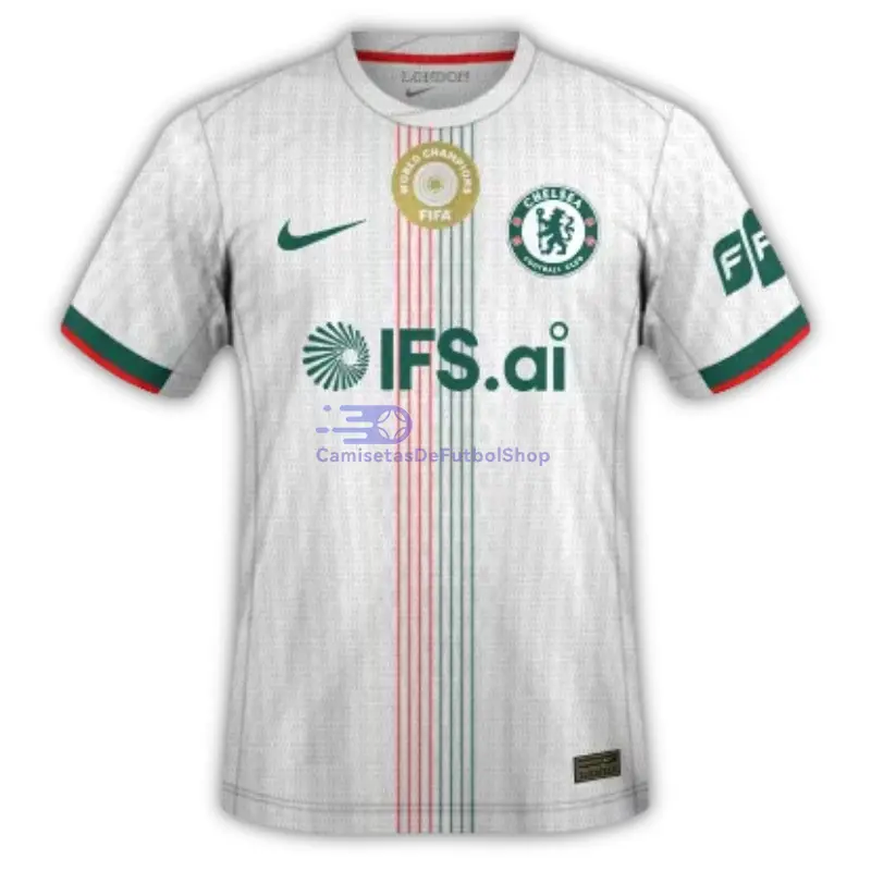 Camiseta Chelsea 2025/2026 2ª Equipación Blanco con Parche World Champions