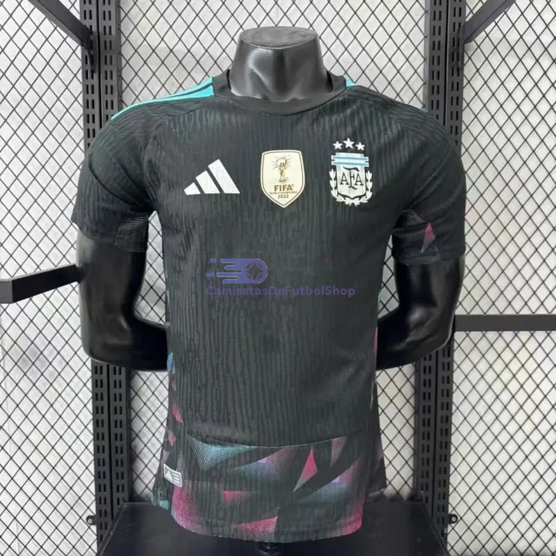 Camiseta de Portero Argentina Mundial 2026 1ª Equipación Negro con FIFA2022 (EDICIÓN JUGADOR)
