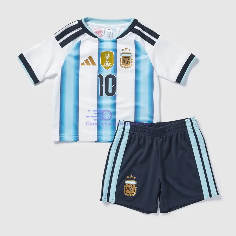 Camiseta Messi 10 Argentina 2026 1ª Equipación Mundial Azul/Blanco Niño Kit