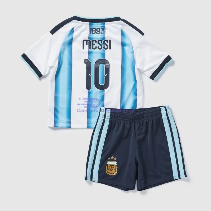 Camiseta Messi 10 Argentina 2026 1ª Equipación Mundial Azul/Blanco Niño Kit