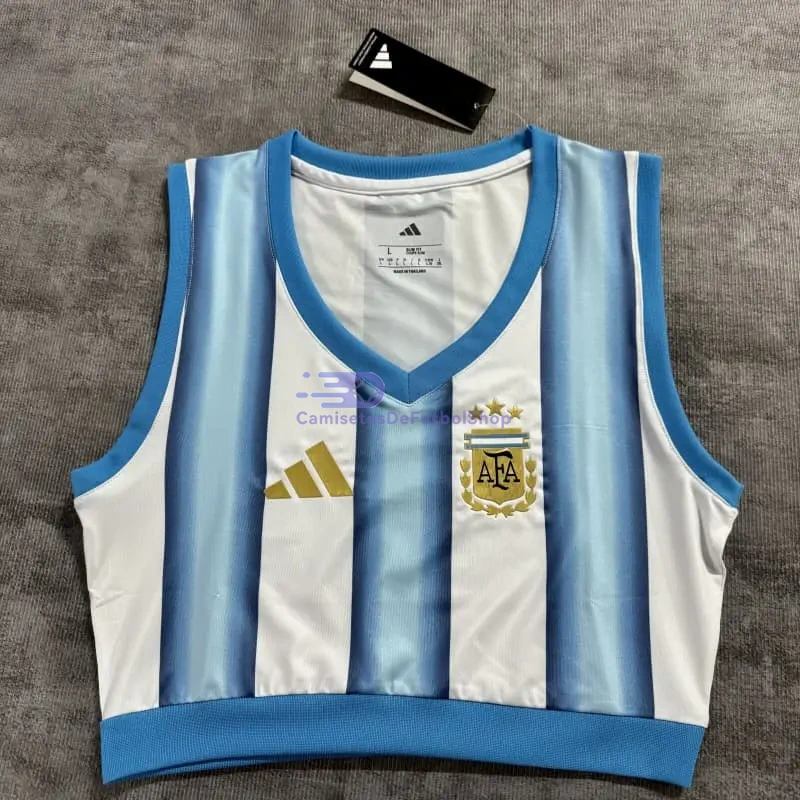 Top corto Argentina Mundial 2026 1ª Equipación Azul/Blanco Mujer