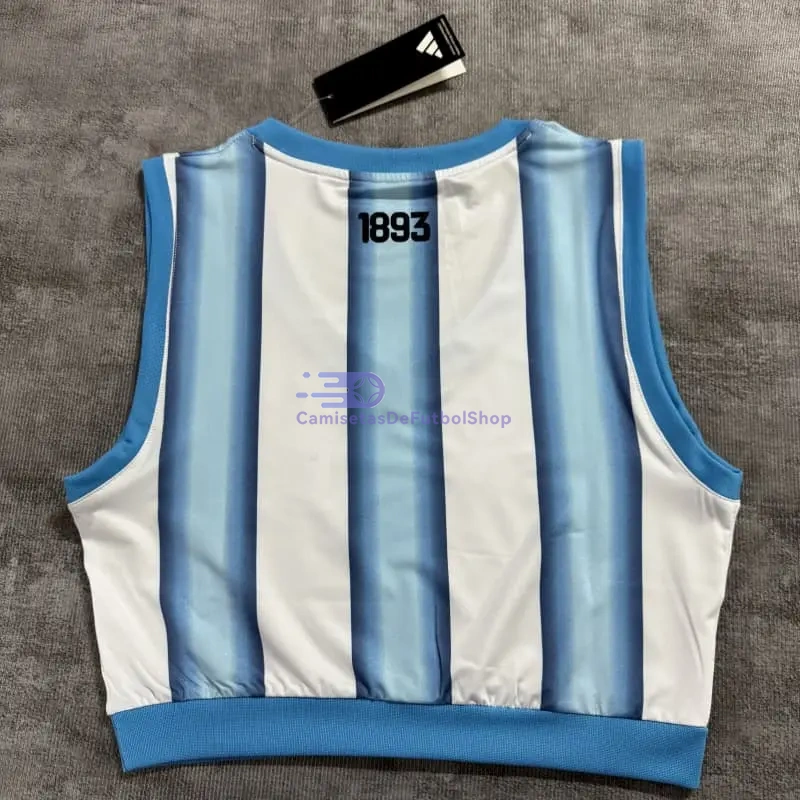Top corto Argentina Mundial 2026 1ª Equipación Azul/Blanco Mujer