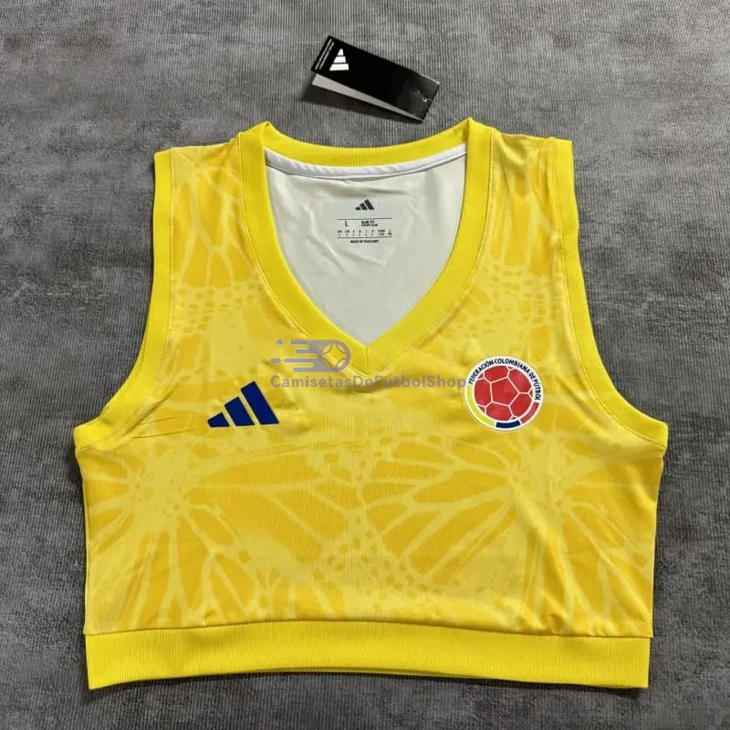 Top corto Colombia Mundial 2026 1ª Equipación Amarillo Mujer