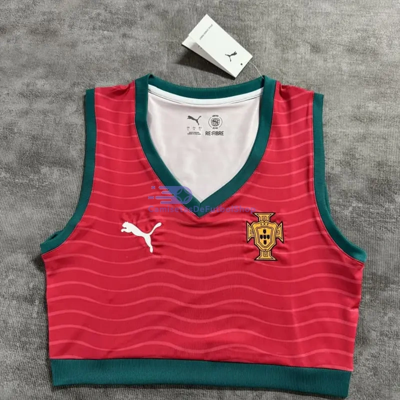 Top corto Portugal Mundial 2026 1ª Equipación Amarillo Rojo/Verde Mujer