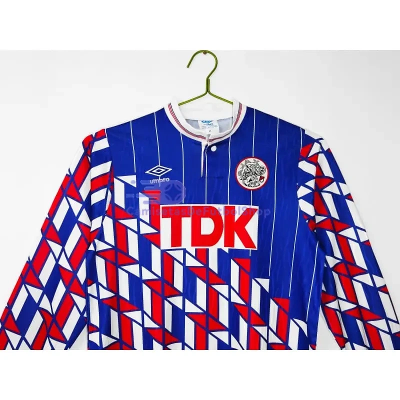 Camiseta Ajax 1989/90 2ª Equipación Retro ML Azul/Rojo