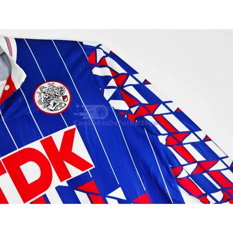 Camiseta Ajax 1989/90 2ª Equipación Retro ML Azul/Rojo
