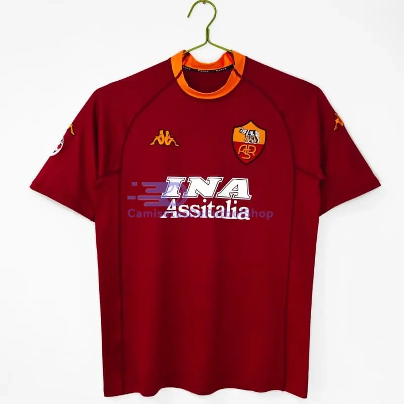 Camiseta AS Roma 2000/01 1ª Equipación Retro Rojo