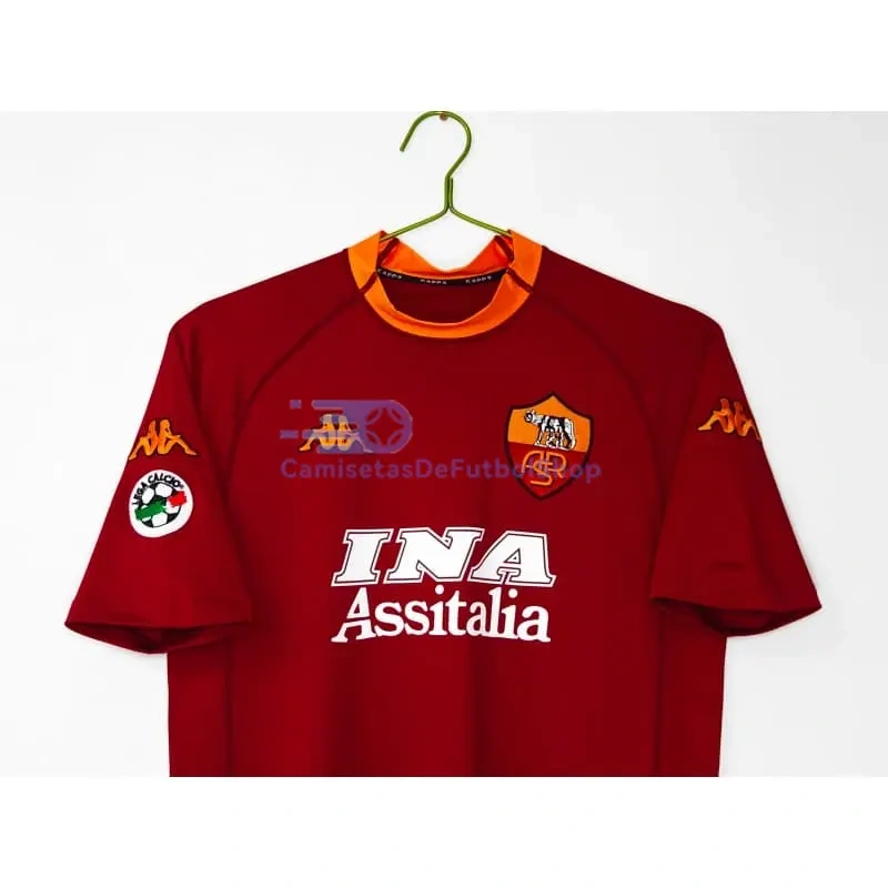 Camiseta AS Roma 2000/01 1ª Equipación Retro Rojo
