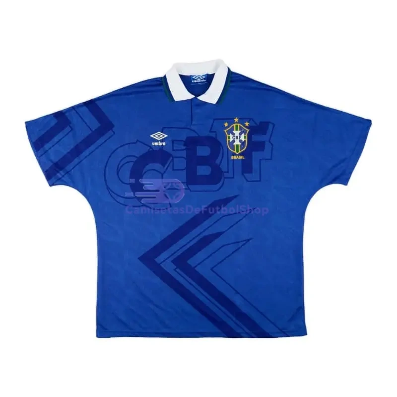 Camiseta Brasil 1992 2ª Equipación Retro Azul