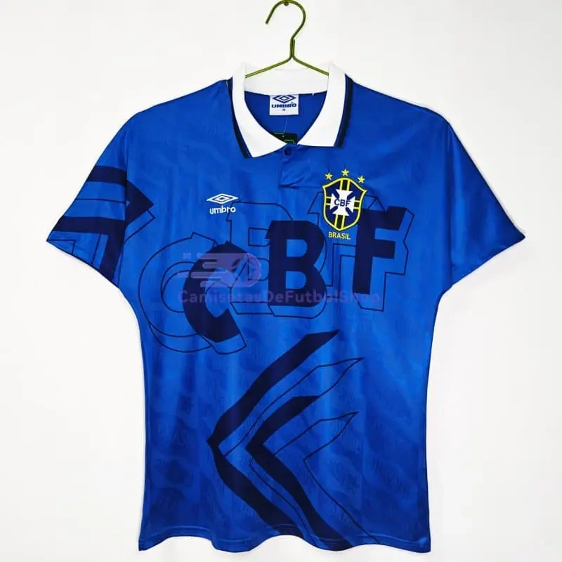 Camiseta Brasil 1992 2ª Equipación Retro Azul