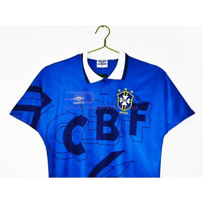Camiseta Brasil 1992 2ª Equipación Retro Azul