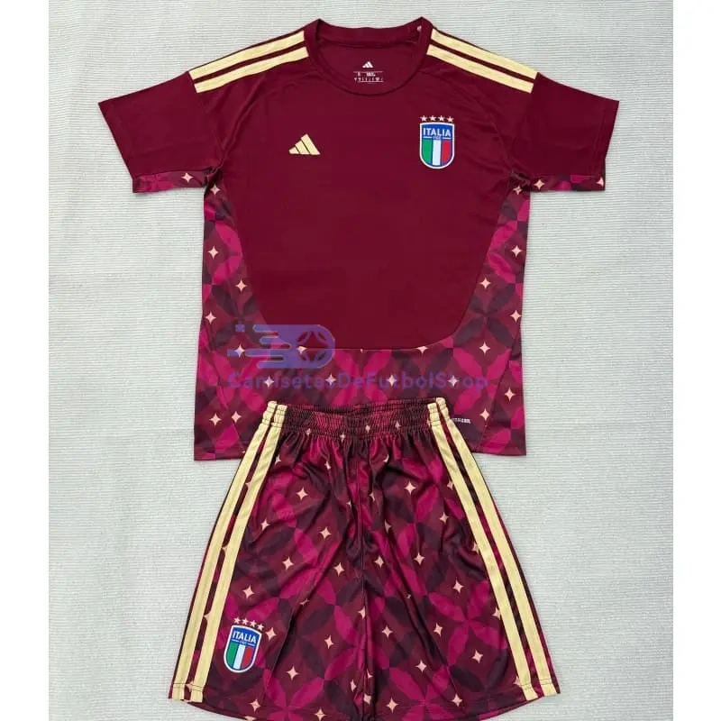 Camiseta de Portero Italia Mundial 2026 1ª Equipación Alazana Niño Kit
