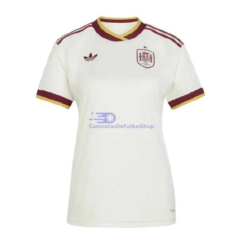 Camiseta España Mundial 2026 2ª Equipación Blanco/Rojo Mujer